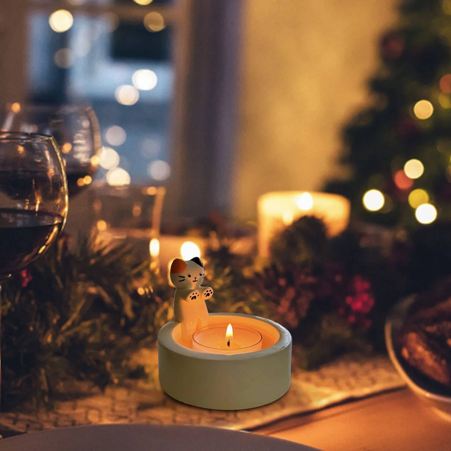 Easter Cute Kitten Candle Holder For Home Decor